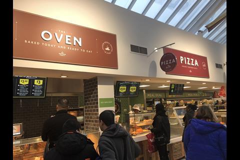 Oven and pizza points at Morrisons Wood Green food market court